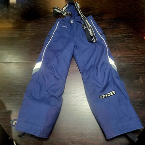 Spyder Kids Snowboard Pants Overalls Bib Blue Size 10 Unisex Winter Ski Gear